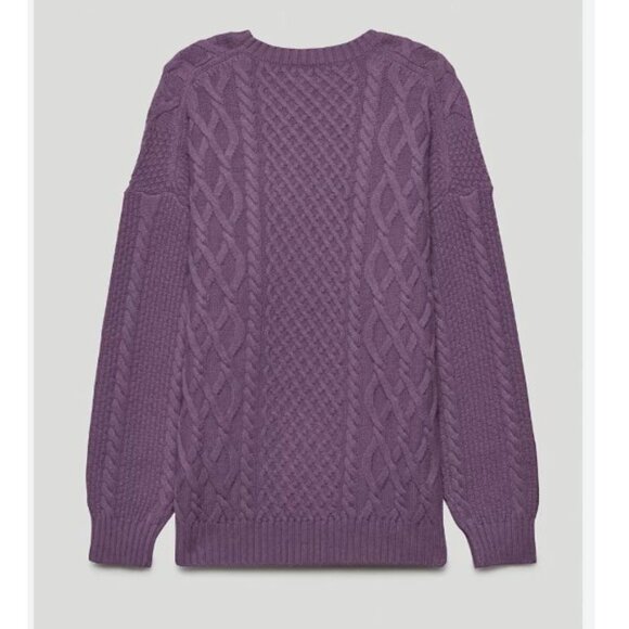 Aritzia Sweaters - NWOT Aritzia Sunday Best Purple Cable Knit Sweater- xxs oversized